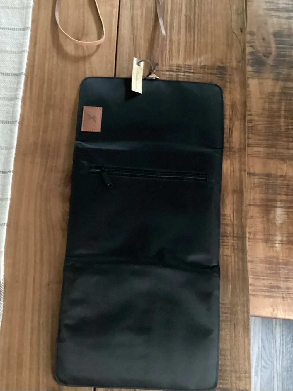 Travel Folio Passport Holder with Brown Leather Strap